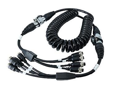 Stonkam AC532 12 Pin 4 Channel VIdeo Spiral Cable, PU Cable