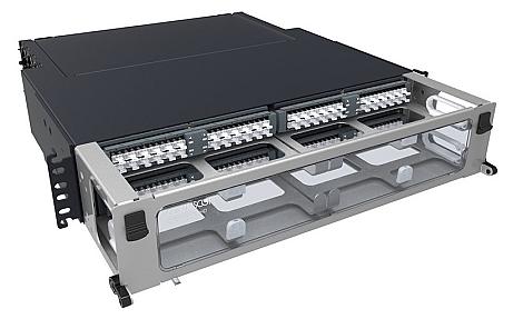 SYSTIMAX HD iPATCH 2U 192F-LC Distribution Module, LazrSPEED with Sliding Panel