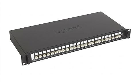 Legrand 32162 1U Fiber Optic Patch Panel, Sliding Drawer, 24 LC Duplex, 48F MM
