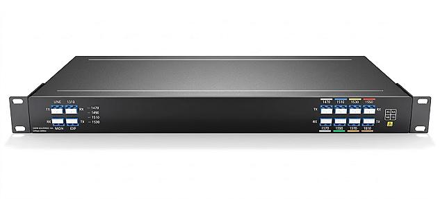QSFPTEK QT-1U-C84761EM3, 8CH Dual Fiber 1470-1610nm, 2.7dB 1U CWDM MUX/DEMUX