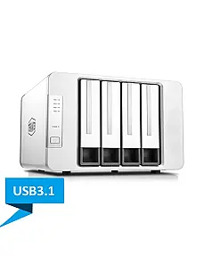 TerraMaster D4-300 4-Bay USB 3.1 Type-C External Hard Drive Enclosure DAS