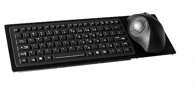 NSI RKTE85B0001-W-MC1, US Qwerty Panel Mount keyboard with Ergonomic Trackball