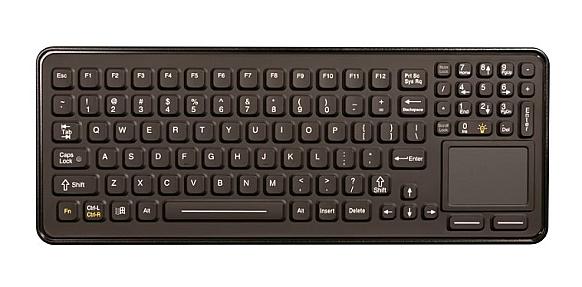 iKey SLP-97-TP-USB, Panel Mount keyboard with Touch Pad & Backlighting
