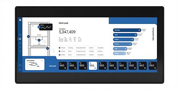 Exor eX712M Web, 12.3” TFT 1920x720, PCAP Touchscreen HMI