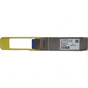 Huawei QSFP28-100G-DR 1311nm transceiver with yellow latch and LC connector