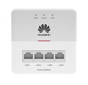 Huawei OptiXstar P602P-01 front view showing four Gigabit Ethernet LAN ports and status LEDs