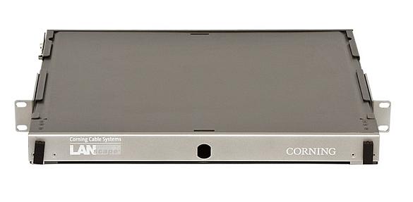 Corning PCH-01U 1U Rack Mount Fiber Optic Enclosure, Holds 2 Panels Patch Panel