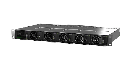 Delta Flatpack S1U rectifier power shelf front view with six cooling fans and status LEDs