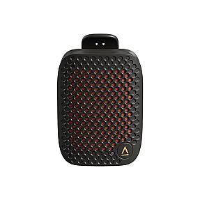 Creative Labs MUVO Free wireless speaker front view with clip design in black