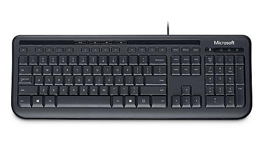Microsoft Wired Keyboard 600, Full-size (100%), Wired QWERTY Black