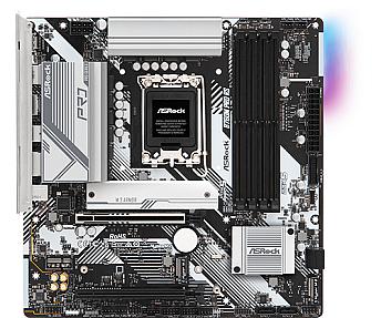 ASRock B760M Pro RS motherboard front view with LGA 1700 socket and DDR5 RAM