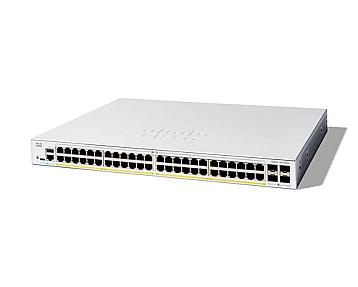 Cisco Catalyst 48-port PoE+ switch with 4x10GE SFP+ uplinks and Layer 2/3 management for reliable networking