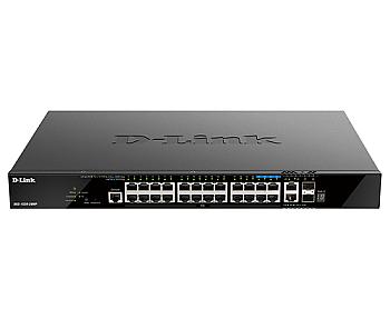 D-Link, 28-Port GE POE+, 2 x 10GBase-T & 2 x 10G SFP+, Stackable Managed Switch