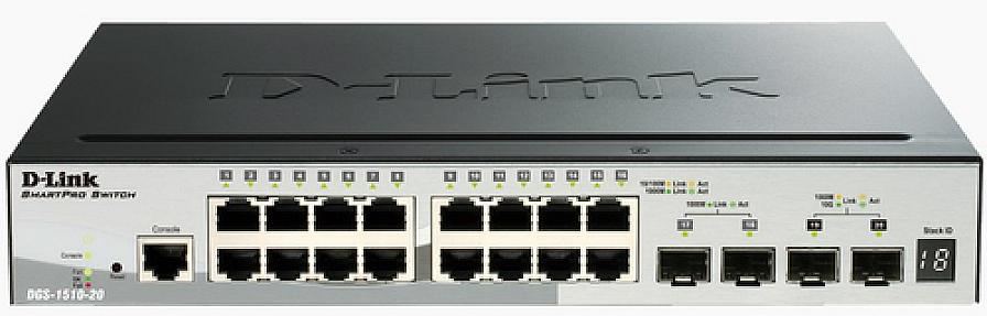 D-Link, 20-Port Gigabit, 2 x 10G SFP+, 2xSFP, L3, Stackable Smart Managed Switch