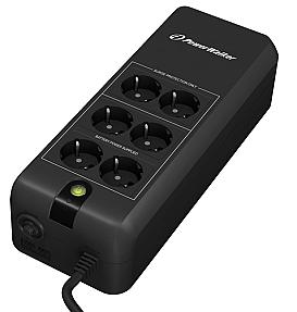 Side view of compact PowerWalker VFD 600 APFC UPS in black