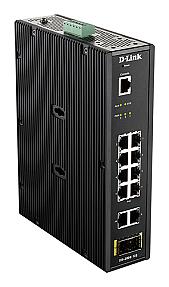 D-Link, 12-Port, 10 x 1GBaseT(X) & 2 x SFP, L2, Industrial Smart Managed Switch