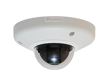 LevelOne HUBBLE 3MP fixed dome IP camera, wired, ceiling/wall mount, black/white, indoor