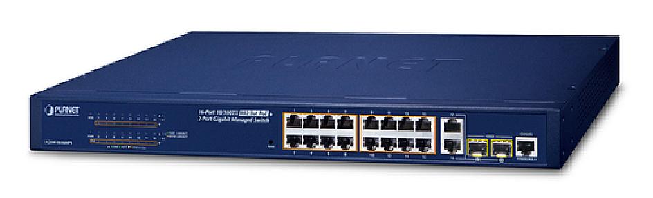 PLANET (FGSW-1816HPS), L2, Fast Ethernet PoE, Managed Switch