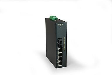 LevelOne, 5-Port Fast Ethernet PoE, Unmanaged Industrial Switch, DIN-Rail