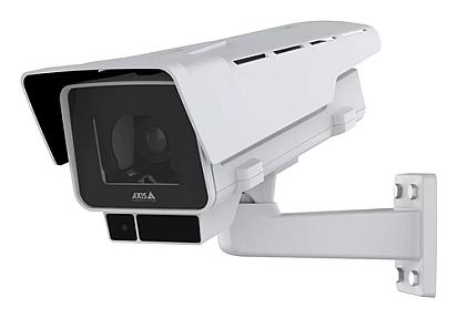 Axis P1388-LE digital PTZ IP camera mounted on a wall for indoor and outdoor security