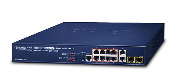 PLANET (GS-5220-8P2T2S), L2+, Gigabit PoE, Managed Switch