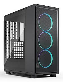 Fractal Design Epoch black TG RGB midi tower showing front and side tempered glass panel