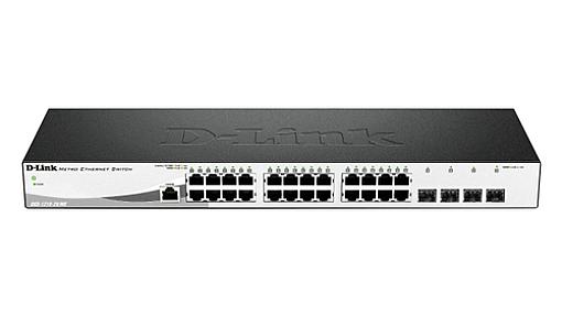 D-Link managed switch with 24 Gigabit Ethernet ports and built-in security for fast network performance