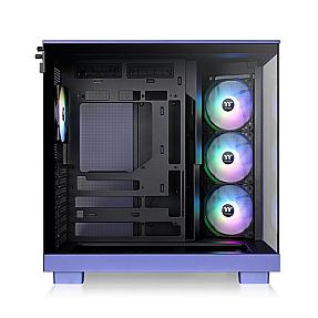Thermaltake CA-11E-00MNWN-00 blue gaming PC case with tempered glass side panel
