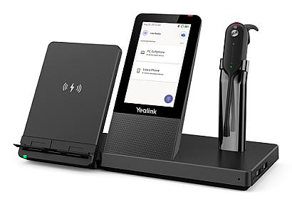 Yealink WH67 wireless headset with ear-hook and headband for office use