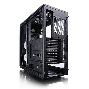 Fractal Design Focus G case highlighting dust filters and compact ATX design