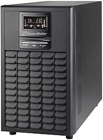 Side view of PowerWalker 3 kVA double-conversion online UPS showing AC outlets