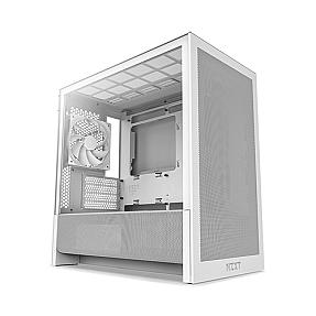 White micro ATX PC case compact space saving design