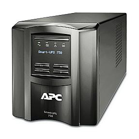 Side view of APC SMT750C UPS showing AC outlets and ports