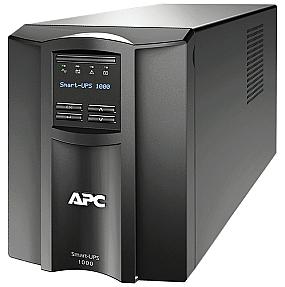 Side view of APC SMT750C UPS showing AC outlets and ports