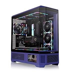 Thermaltake View 600 TG full tower PC case with blue finish and four tempered glass panels.