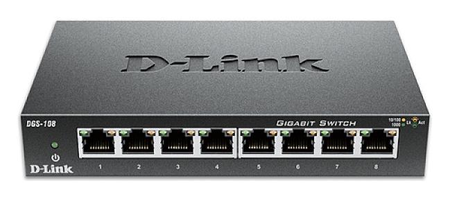 D-Link (DGS-108/E), 8 port Unmanaged Desktop Switch