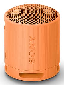 Sony SRS XB100 wireless Bluetooth portable speaker in orange front view IP67 design