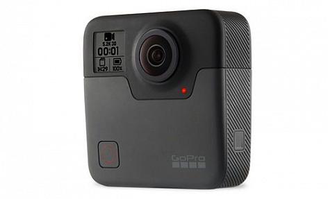 GoPro Fusion 4K 360 camcorder capturing immersive spherical videos