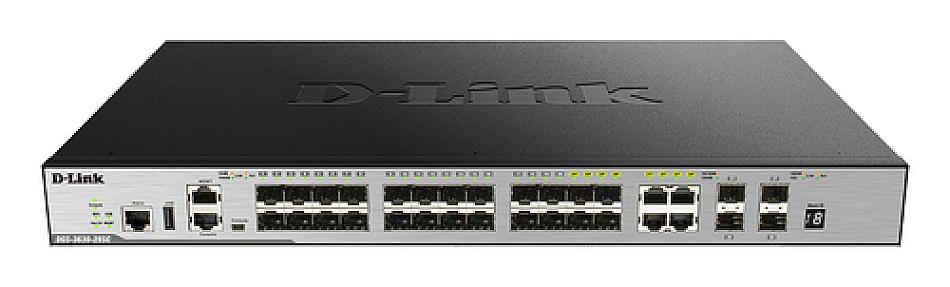 D-Link, 24-Port Gigabit 4 x 1000BaseT/SFP & 4 x 10GE SFP+, L3, Managed Switch