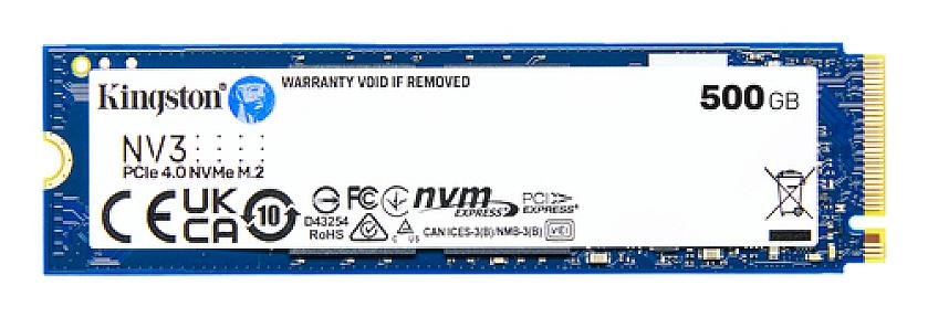 Kingston 500GB NV3 M.2 NVMe SSD, low power and high durability
