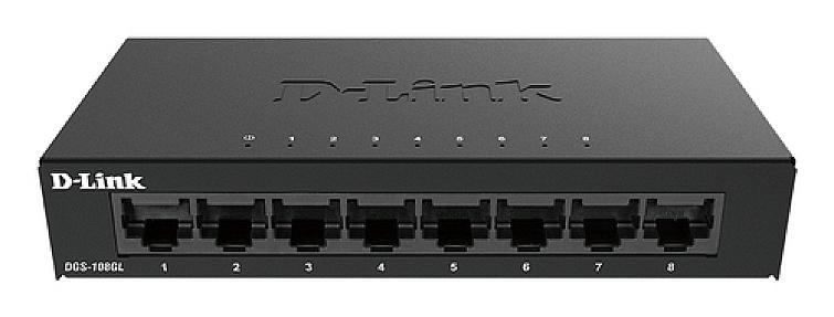 D-Link (DGS-108GL), Gigabit Ethernet, Unmanaged Switch