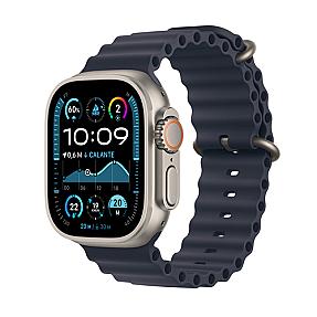 Apple Watch Ultra 2 49mm Natural Titanium Case with Navy Ocean Band