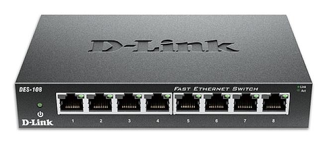 D-Link, 8-Port Fast Ethernet Unmanaged Desktop Switch