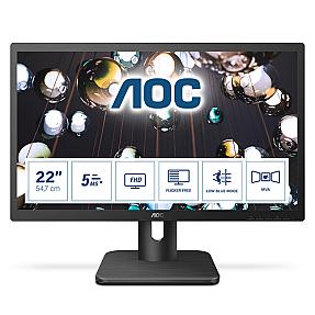 AOC E1 22E1Q 21.5-inch Full HD LED monitor with 1920 x 1080 resolution in black
