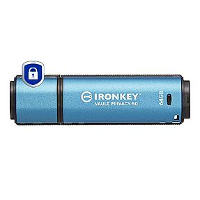 Kingston IronKey 64GB Vault Privacy USB Type-A secure flash drive
