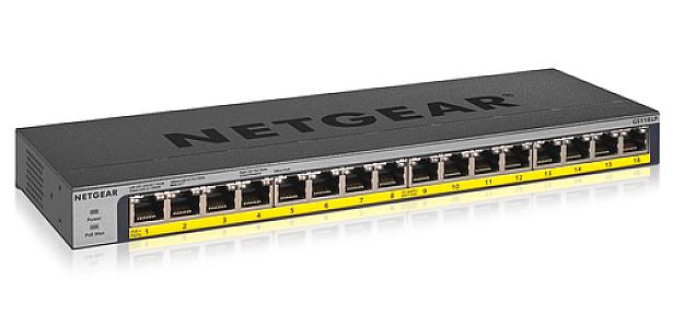 NETGEAR GS116LP, Gigabit Ethernet (10/100/1000), PoE, Unmanaged Switch