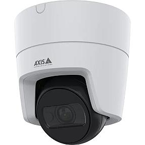 Axis 02918-001 Indoor IP Security Bullet Camera wired ceiling mount in white, showing the camera installed on an office ceiling with infrared night vision capability