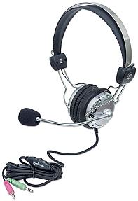 Manhattan wired stereo headset with padded ear cushions and adjustable headband