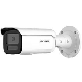 Hikvision DS-2CD2T87G2H-LI 8MP outdoor wired IP camera mounted on wall with ColorVu night vision