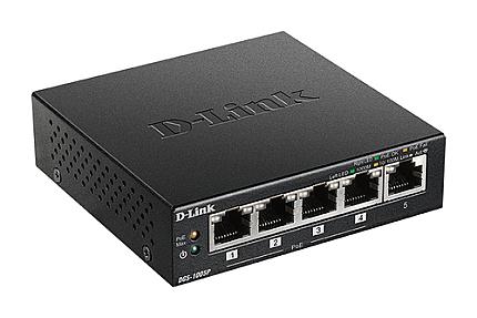 D-Link, 5-Port Gigabit PoE+ L2, Unmanaged Desktop Switch